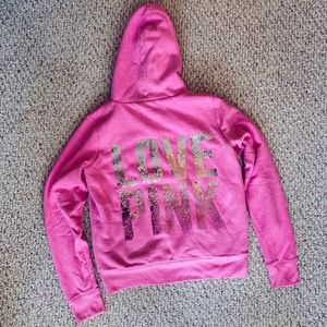 PINK Victoria's Secret faux fur sequin hoodie